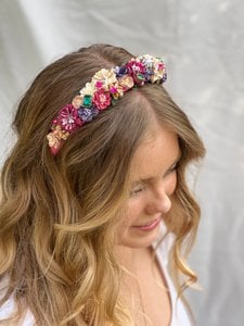 Haarreif Blumen Pink