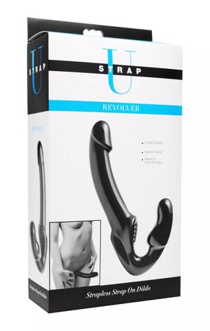 XR -Marken - Strapu Revolver trägerloser Riemen an Dildo Schwarz - G -Punkt -Klitorisstimulation - große Größe
