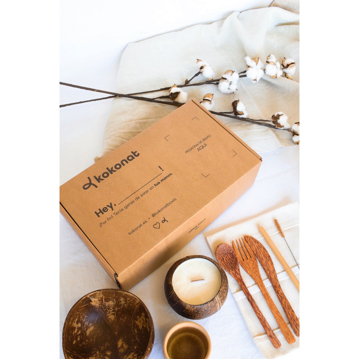 Coconut Cutlery Pack | Spoon, fork and knife - 19 cm | Reusable & Ecofriendly