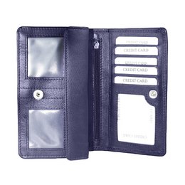 Leder-Damengeldbörse RFID - Leder-Damengeldbörse - Mundharmonika-Modell
