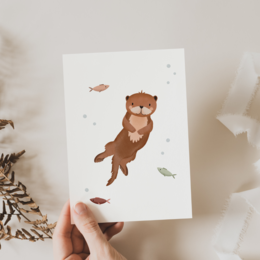 Postcard Otter - Animali della foresta per bambini