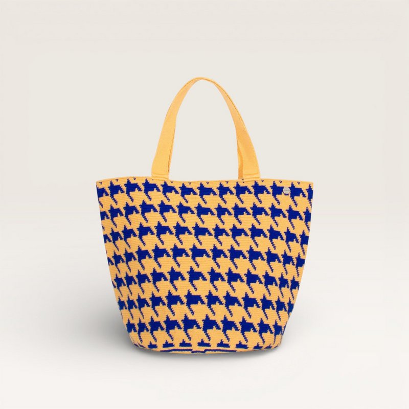 Houndstooth Round Tote Bag | Medianoche