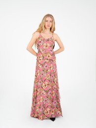 Gonna Amara con stampa floreale rosa