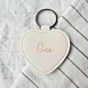 Lederanhänger - Herz Beige Oma