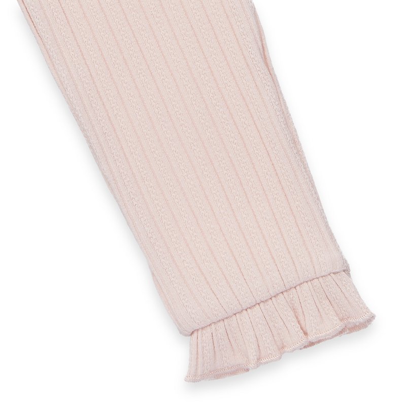 Baby -leggings - gestructureerde trui met Ajour -optiek en ruches - roze