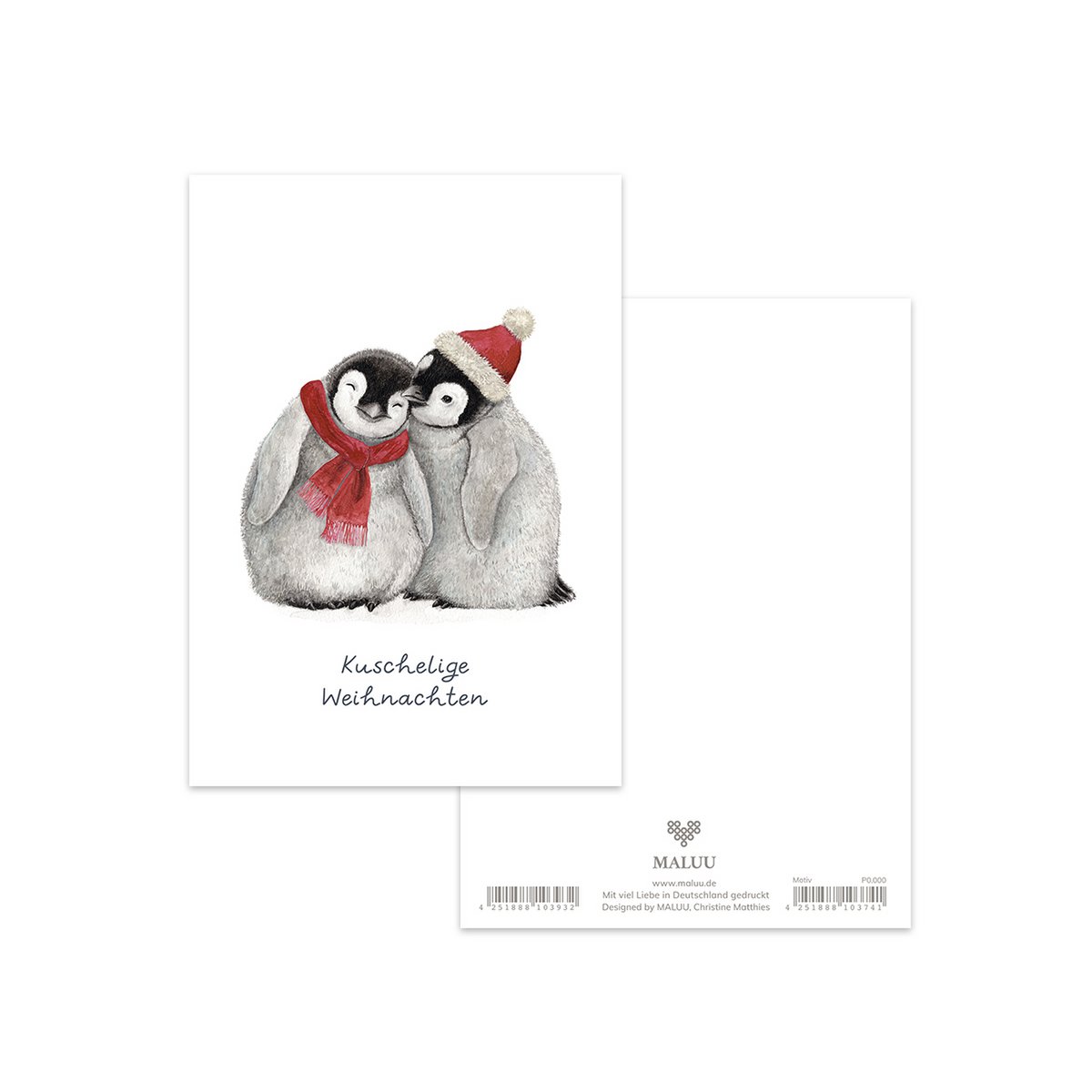 Pinguini di Natale da cartolina