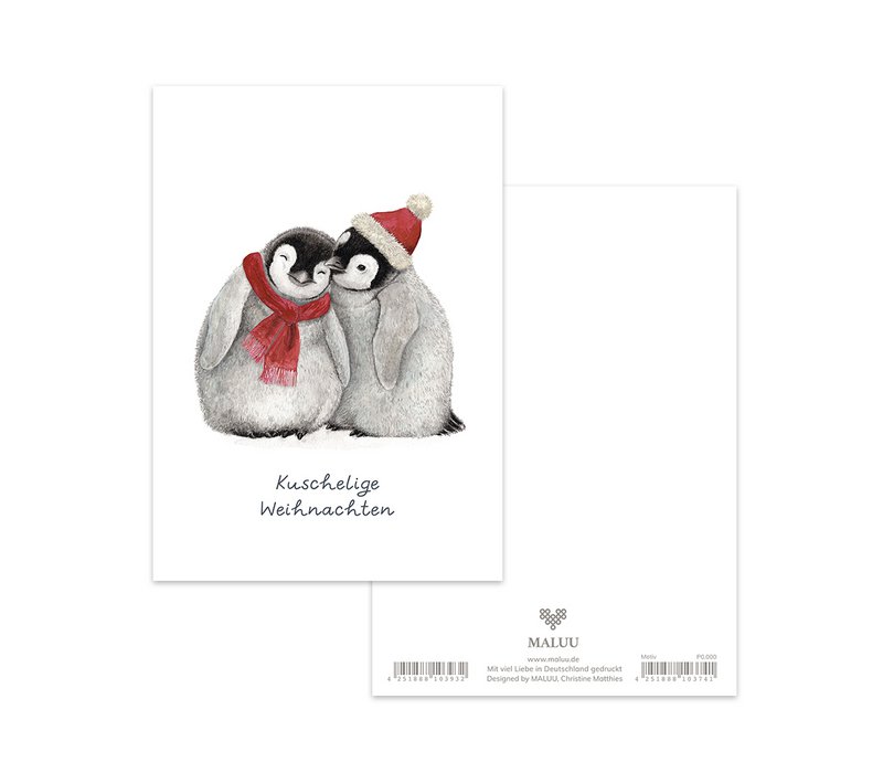 Pinguini di Natale da cartolina
