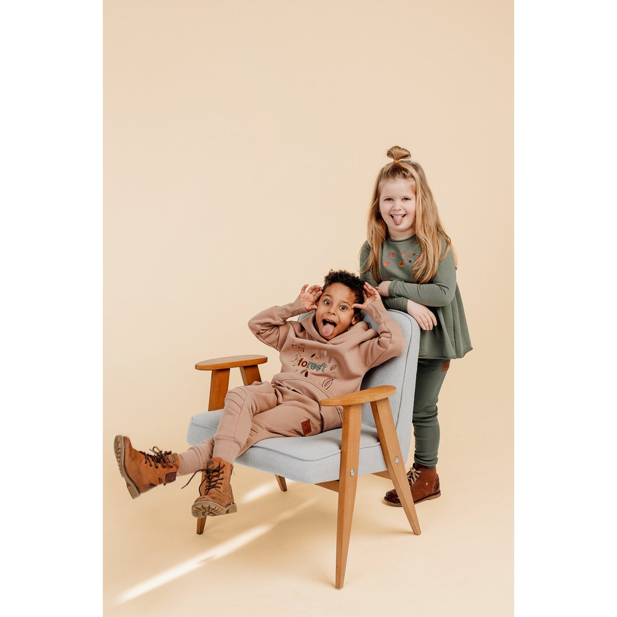 RIB-Hose für Kinder in Khaki