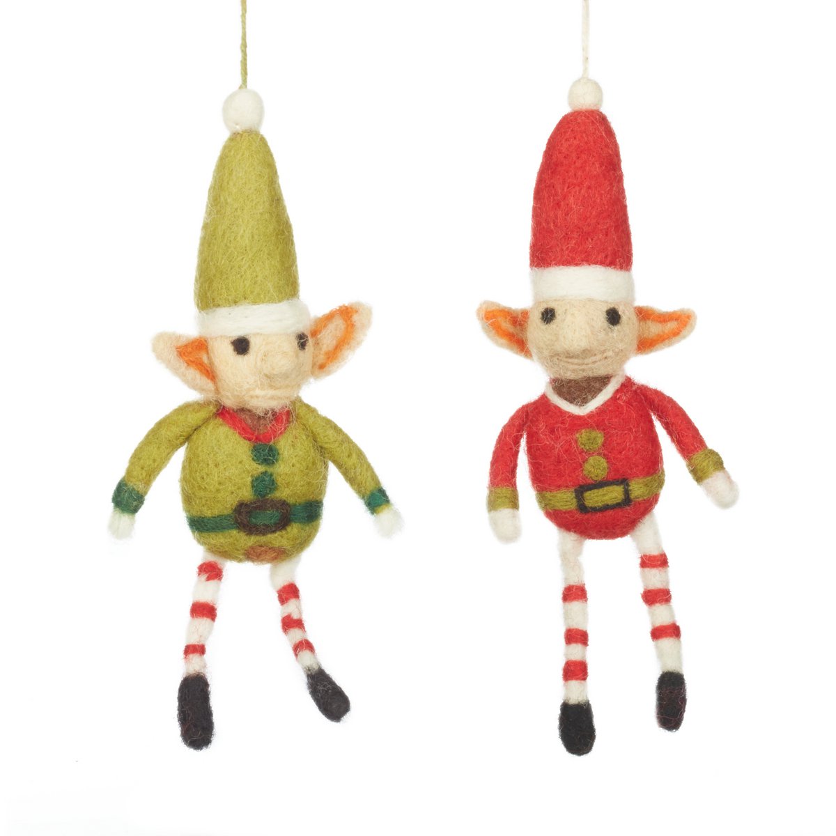 Handmade Felt Red Elf Christmas Tree Hanging Decoration