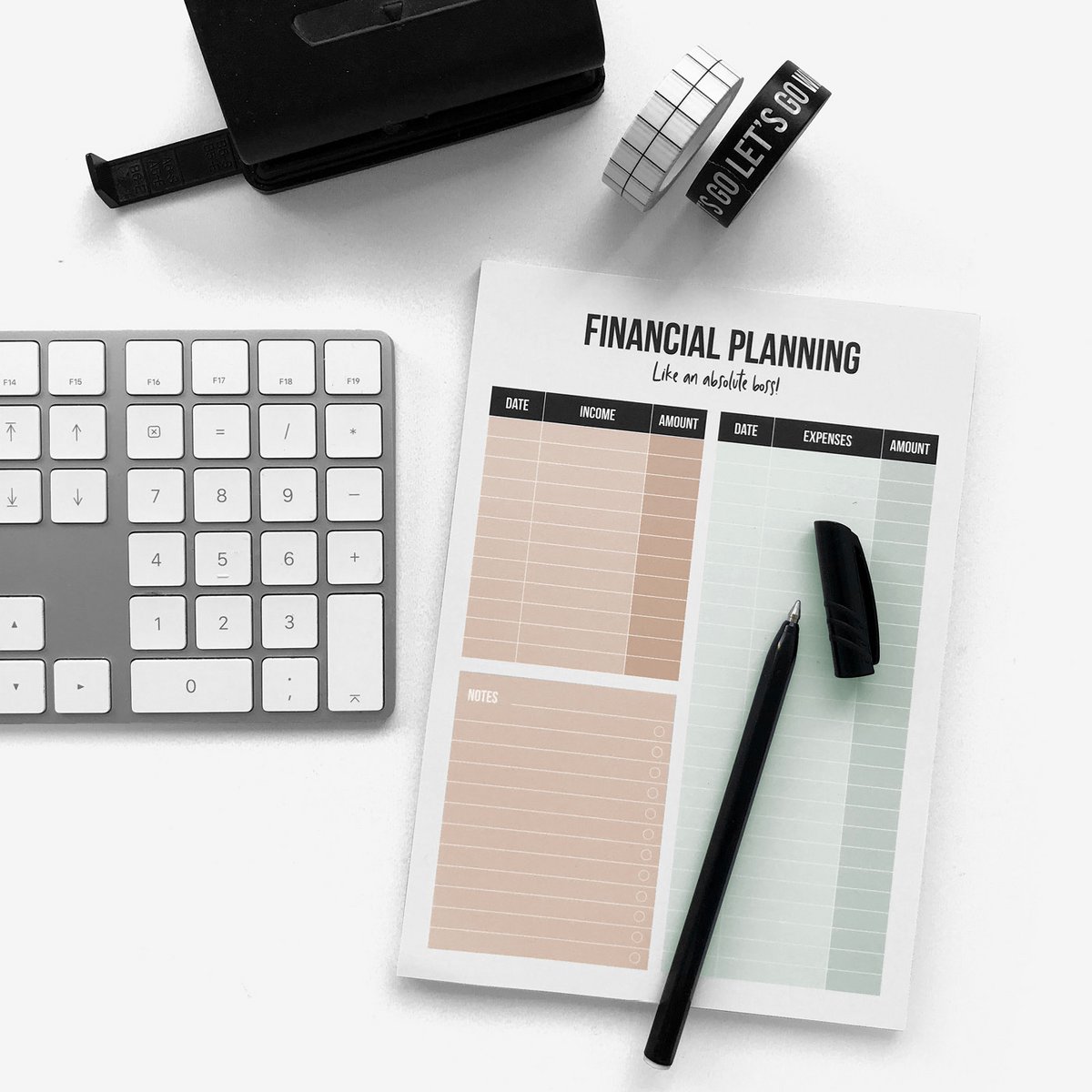 A5-Notizblock Finanzplanung, pro 5 Stück