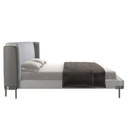 Lichtgrijs stoffen bed 7156