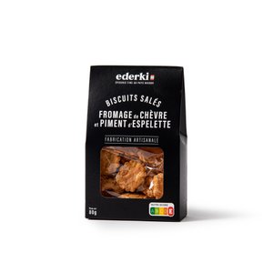 Salzgebäck mit Ziegenkäse und Espelette-Pfeffer 80g