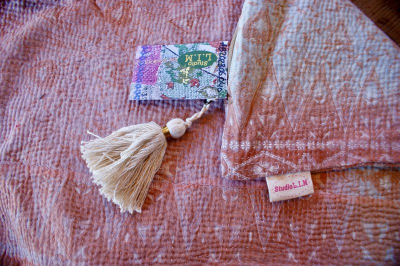 Poszewka na poduszkę Vintage Kantha 40x60 cm delikatny róż