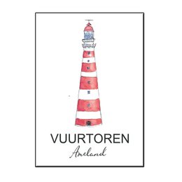 A6 CITY ICON LIGHTHOUSE AMELAND CARD