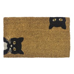 Peeping Cats Coir Doormat