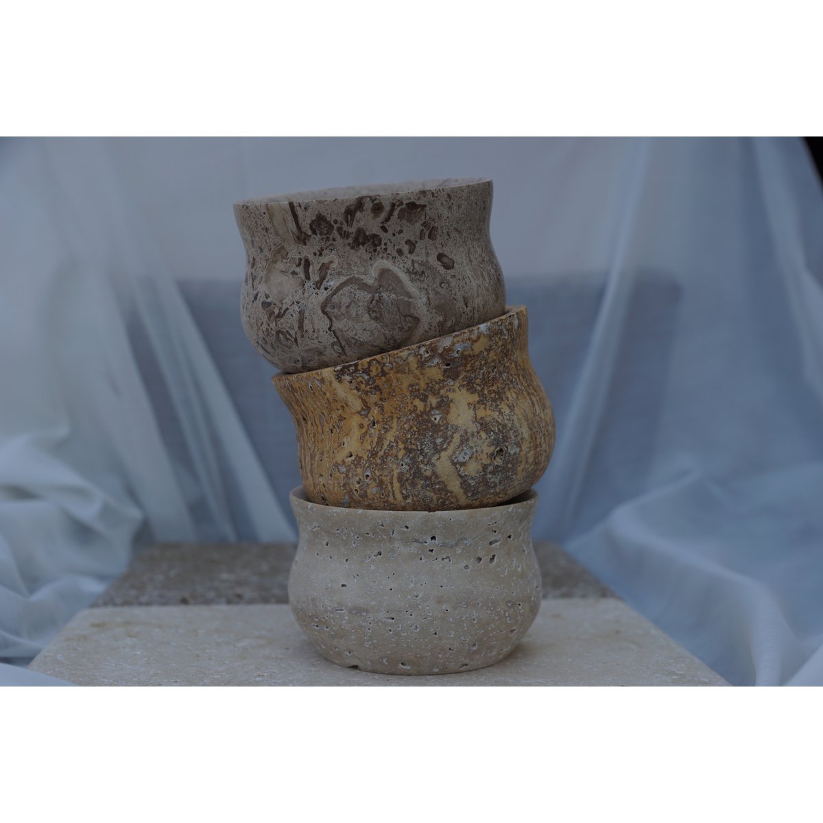 Travertine decorative bowl Hittite