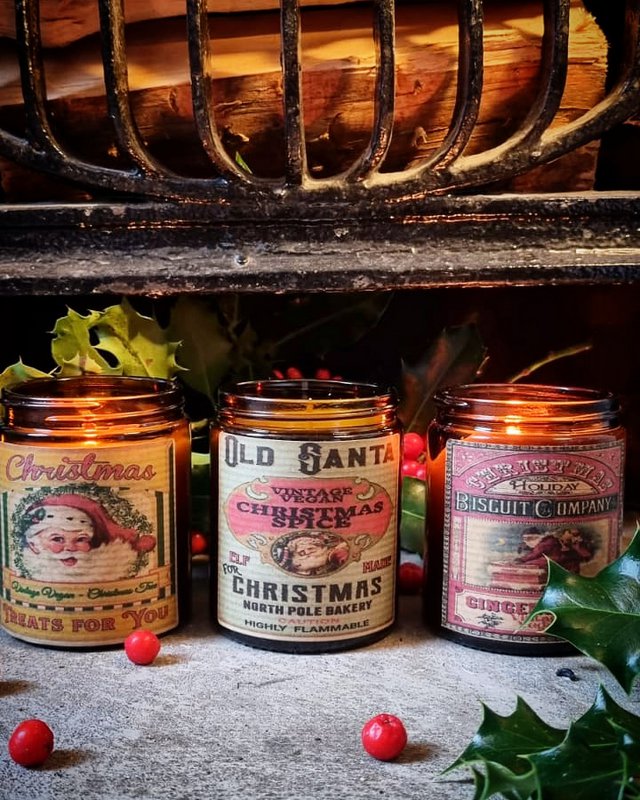 Gingerbread Christmas Candle Vintage Vegan