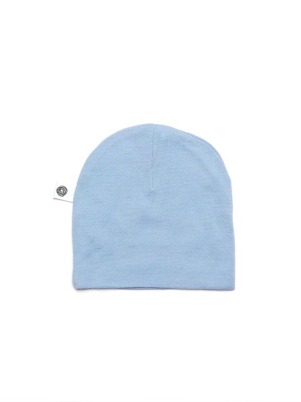 Wollen baby muts - Merinowol - Blue Fog