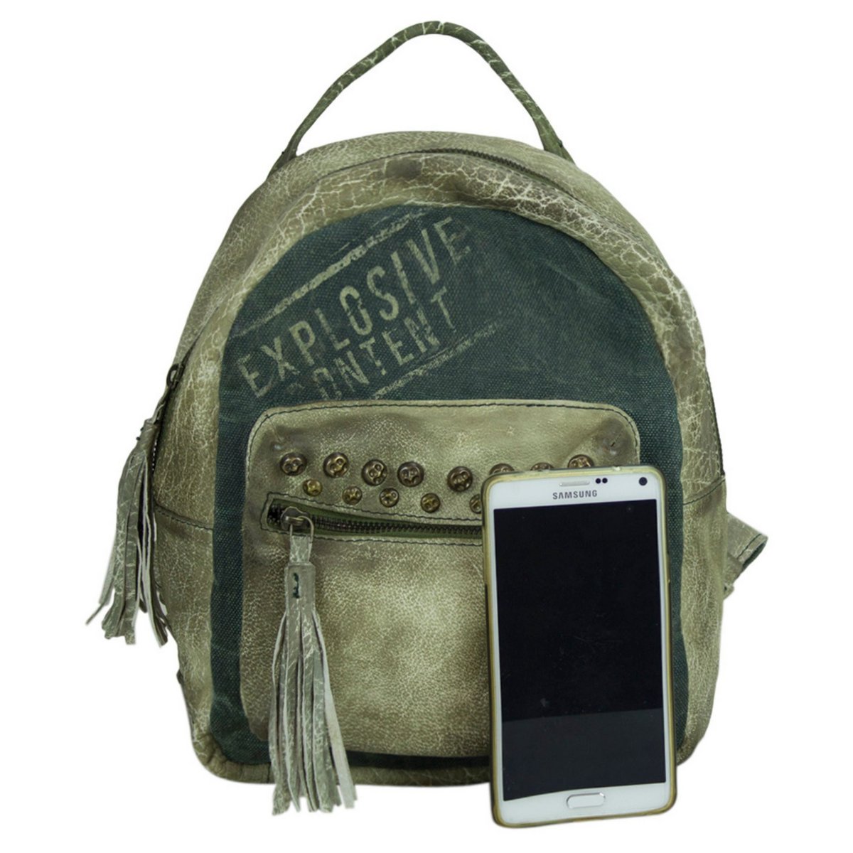 Sunsa leren/canvas rugzak. Vintage rugzak, retro dagrugzak. City rugzaktas voor dames/meisjes in een uniek design. Mini vrijetijdsrugzak voor dagelijks gebruik.