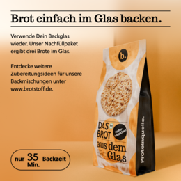 Nachfüller für Bio-Brotbackmischung im Glas "Haferhäppchen" (600 g)