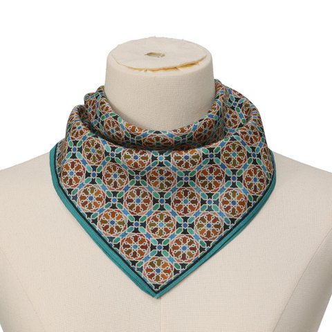 Orange Silk Square Scarf Wallada