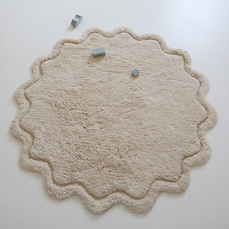 Waschbarer Kinderteppich aus Baumwolle SWEET APRIL ECRU