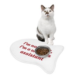 Funny Pet Feeding Mat - "I'm Not a Pet, I'm a Writer's Assistant"