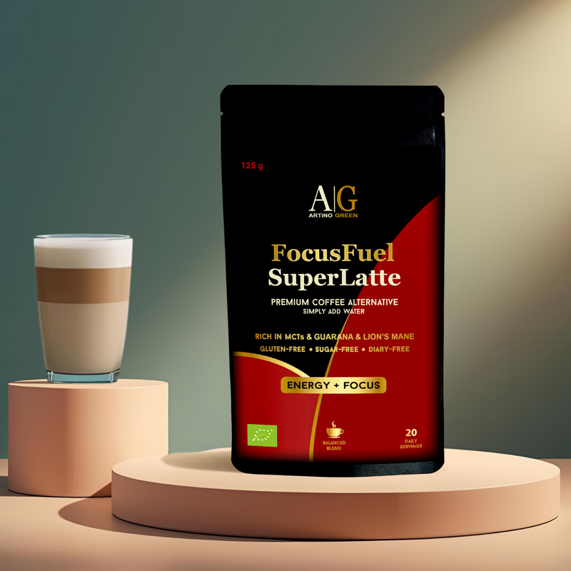 FOCUSFUEL SUPERLATTE – Økologisk energi & fokus kaffealternativ (125 g)