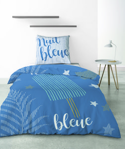 DUVET COVER SET 2PCS 140X200CM 100% COTTON 47 THREADS NIGHT BLUE