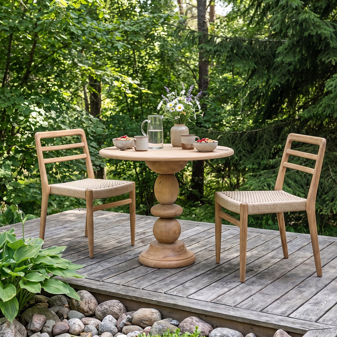 Verano Gartenstuhl aus Teakholz – Natur