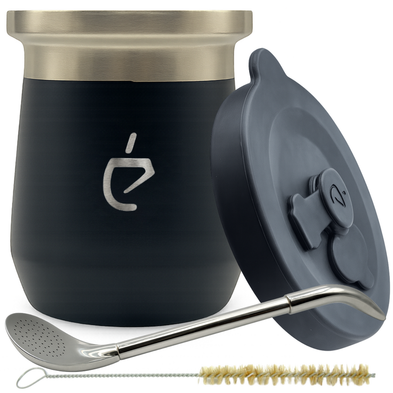 Yerba Mate Set Termolid DualFlow PRO – Obsidian Black | Un Mate®