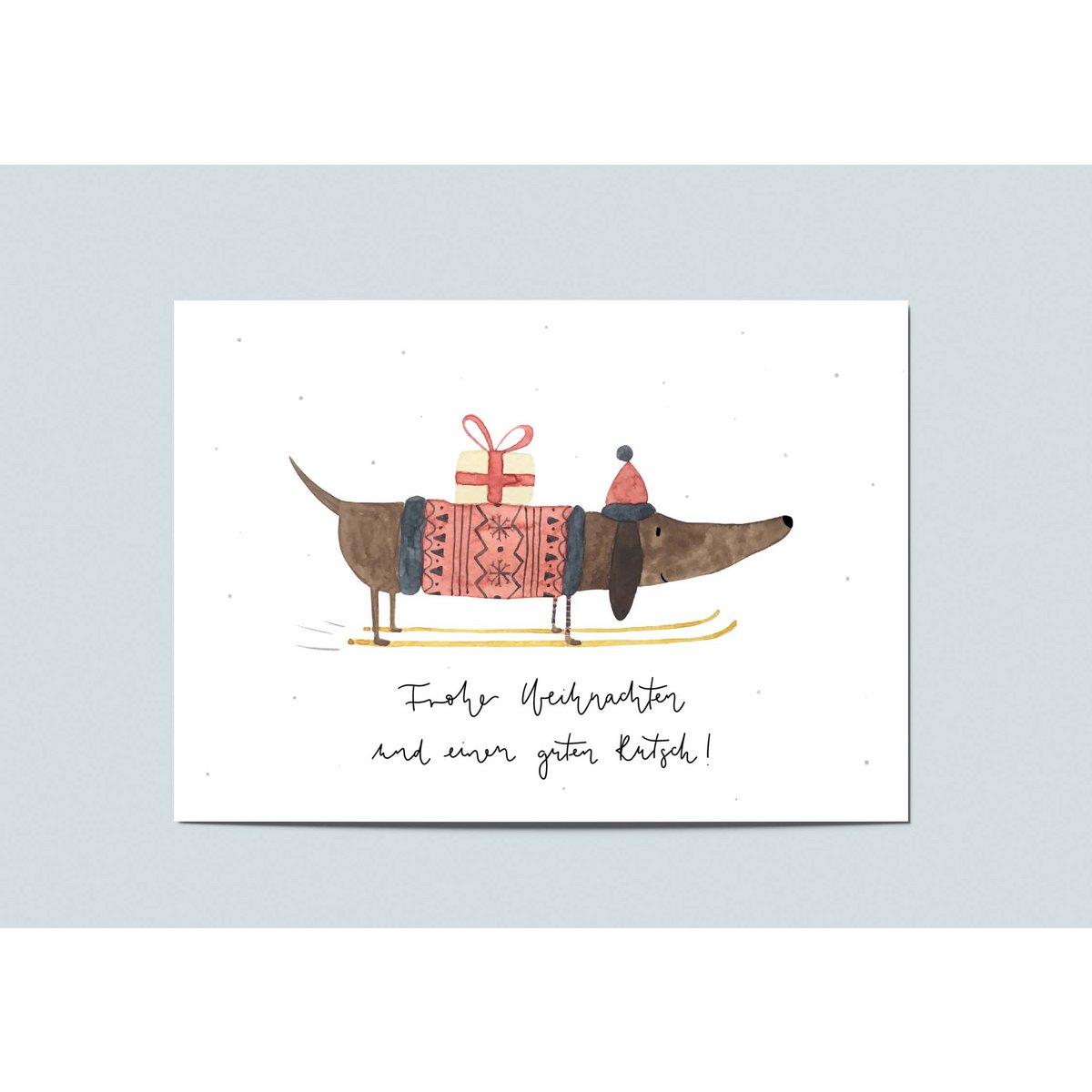 Weihnachtskarte Dackel, Postkarte