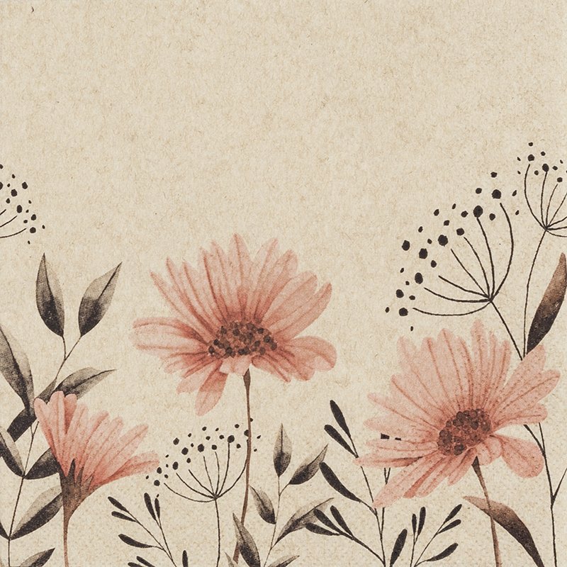 Lunch-Servietten aus Recycling-Tissue "Delicate Flowers"