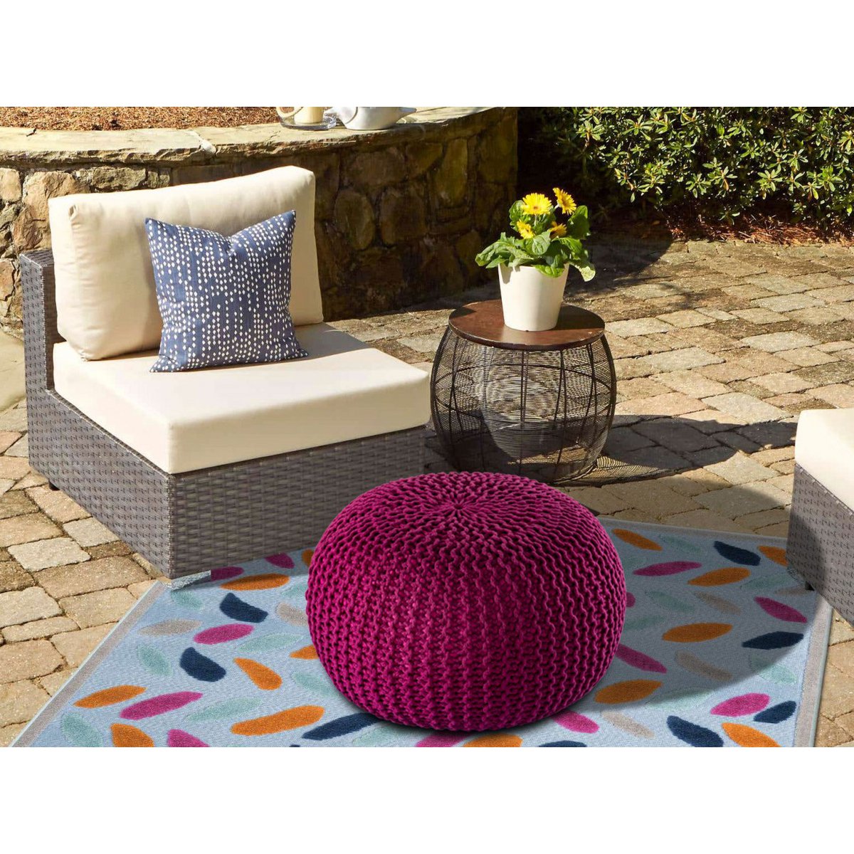 Pouf Outdoor Ø55cm stoel Pouf Terrace Pool Garden