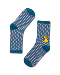 koaa – Le Canard « All Over » – Chaussettes turquoise/rose