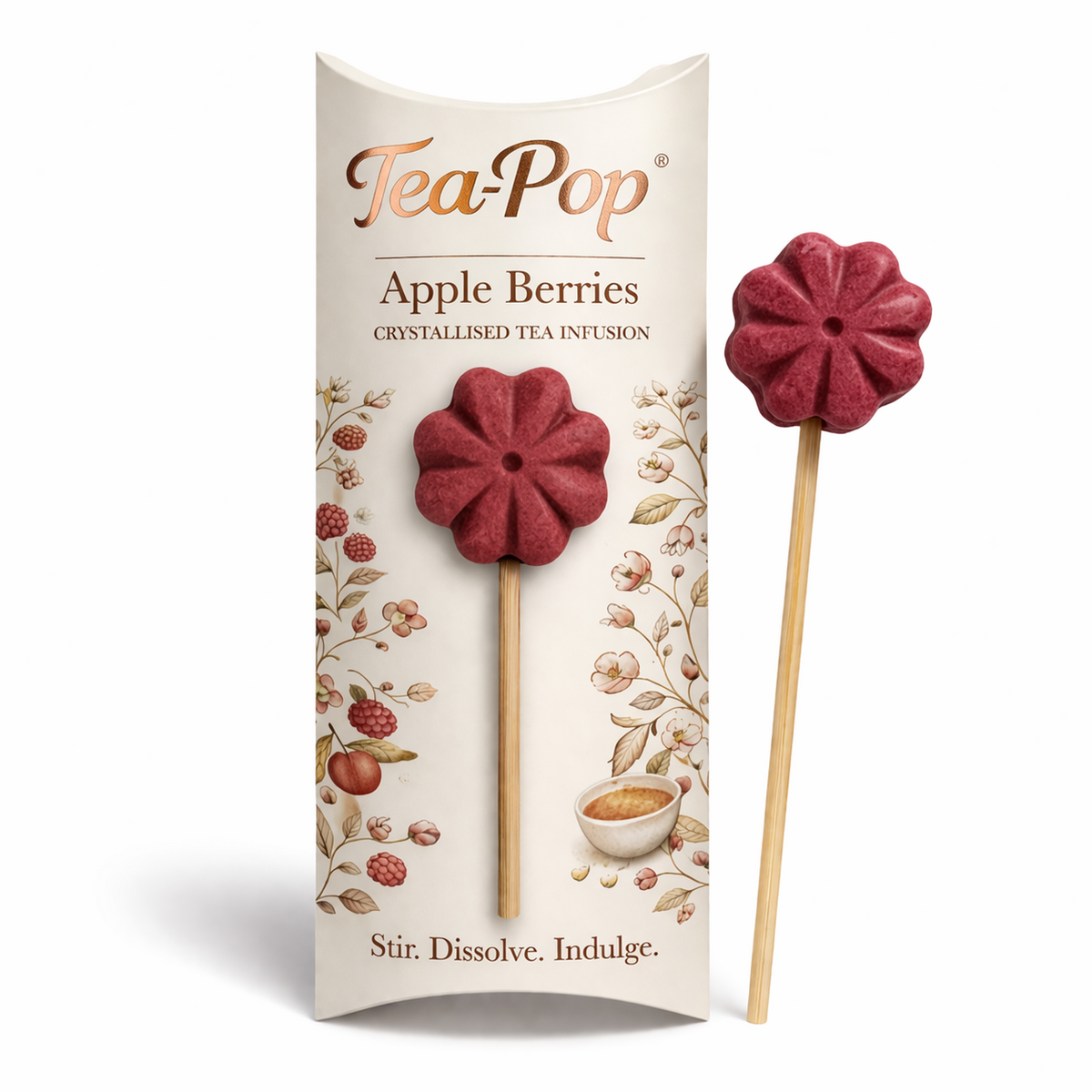 TEA-POP Tea-On-A-Stick | AppleBerry | 20 Sticks Display Tray