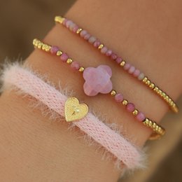 Gouden armband facet rosé