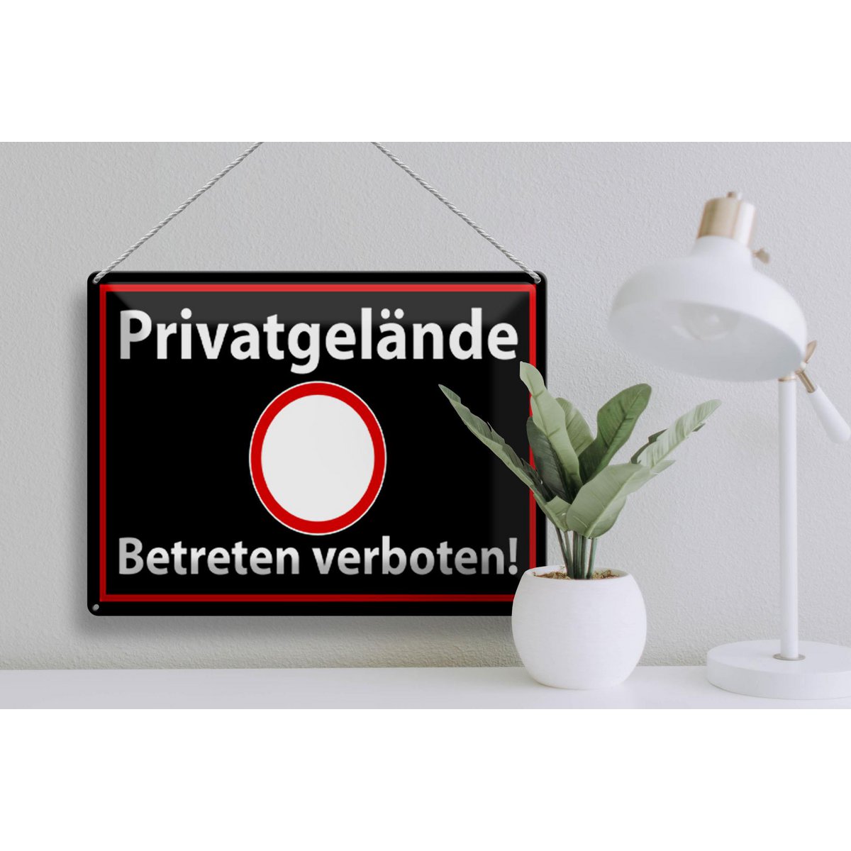 Tin sign notice 40x30cm private property black