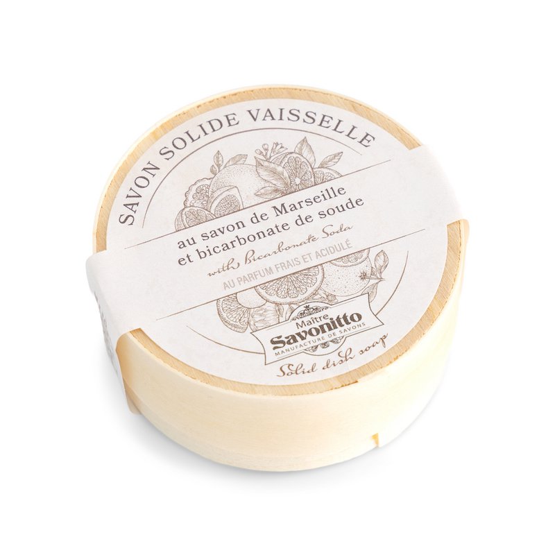 Solid dish soap with wooden box 100g