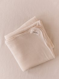 Gebreide + mousseline deken / botercrème