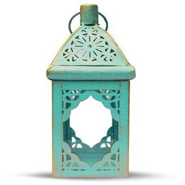 Lanterne Oriental Chic Guld/Turkis 21 cm