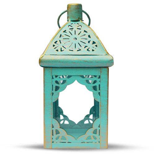 Lanterne Oriental Chic Guld/Turkis 21 cm