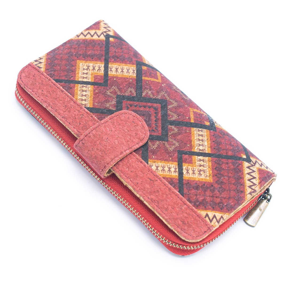 Portfel składany wzór kwiatowy Mandala - Vegan Cork Wallet BAG-2220