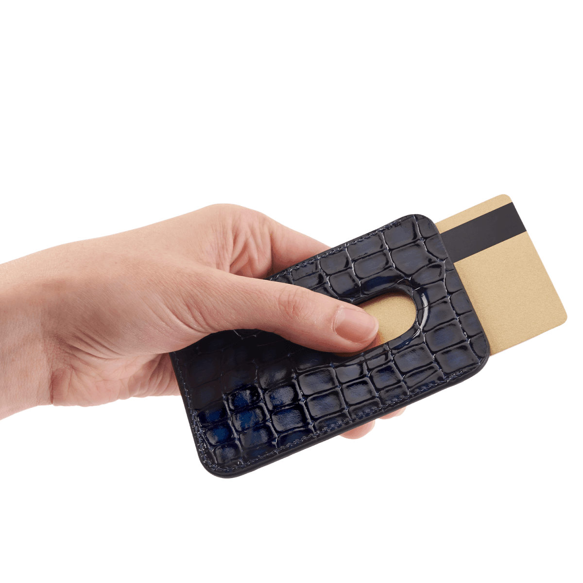 iPhone MagSafe Wallet Leder MILANO-Design Blau