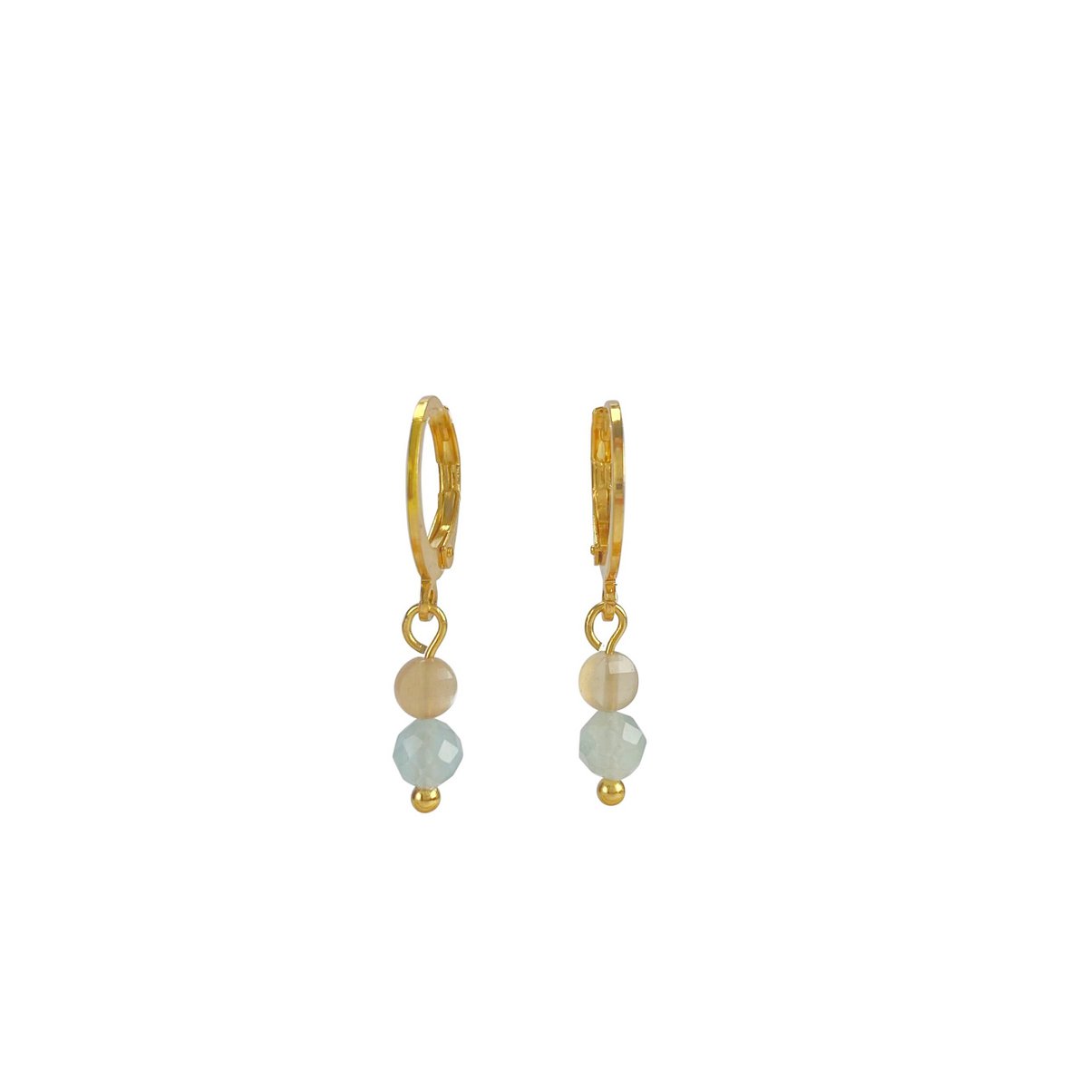 Pendientes Sunstone & Aguamarina - Oro