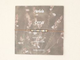 Morse code armband oma, roestvrij staal zilver of goud