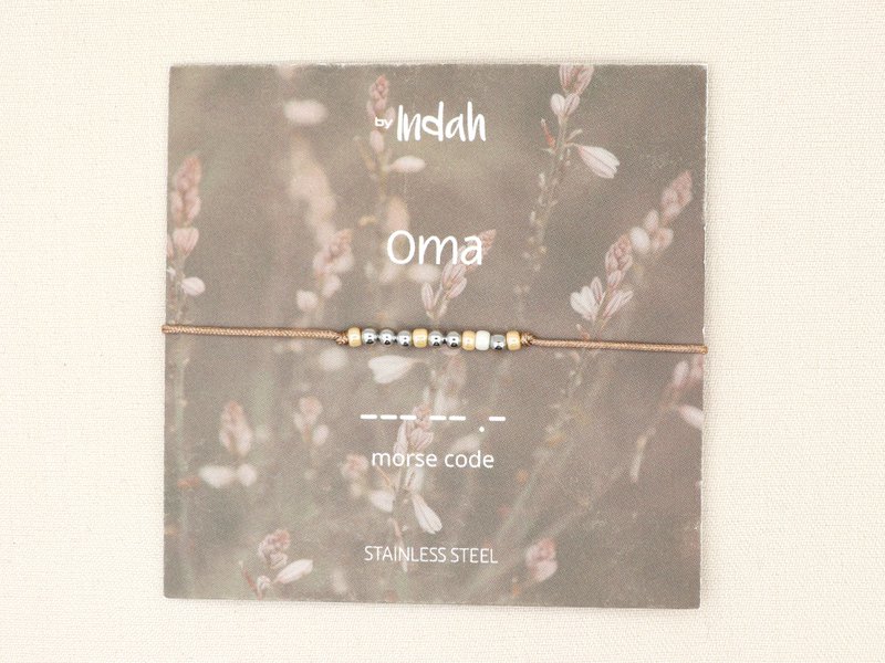 Morse code armband oma, roestvrij staal zilver of goud