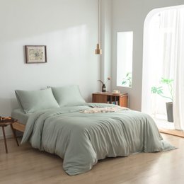 Hellgrüner Bambus-Bettbezug Premium – 400TC Tanboocel – 100 % Bambus – Salbeigrün
