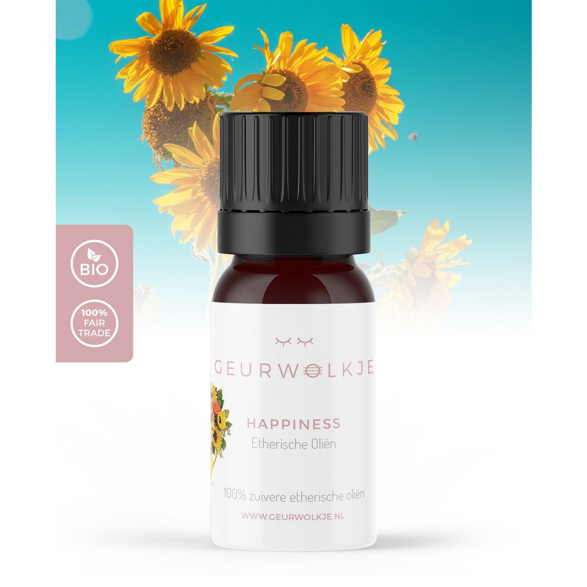 Bonheur - Mélange Geurwolkje® - 100% Huile Essentielle - 5 et 10 ML - Prix public conseillé 9,95/14,95
