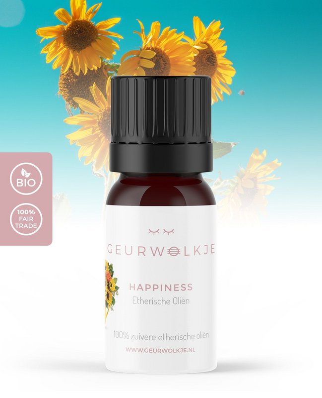 Glück – Geurwolkje®-Mischung – 100 % ätherisches Öl – 5 und 10 ml – empfohlener Verkaufspreis 9,95/14,95